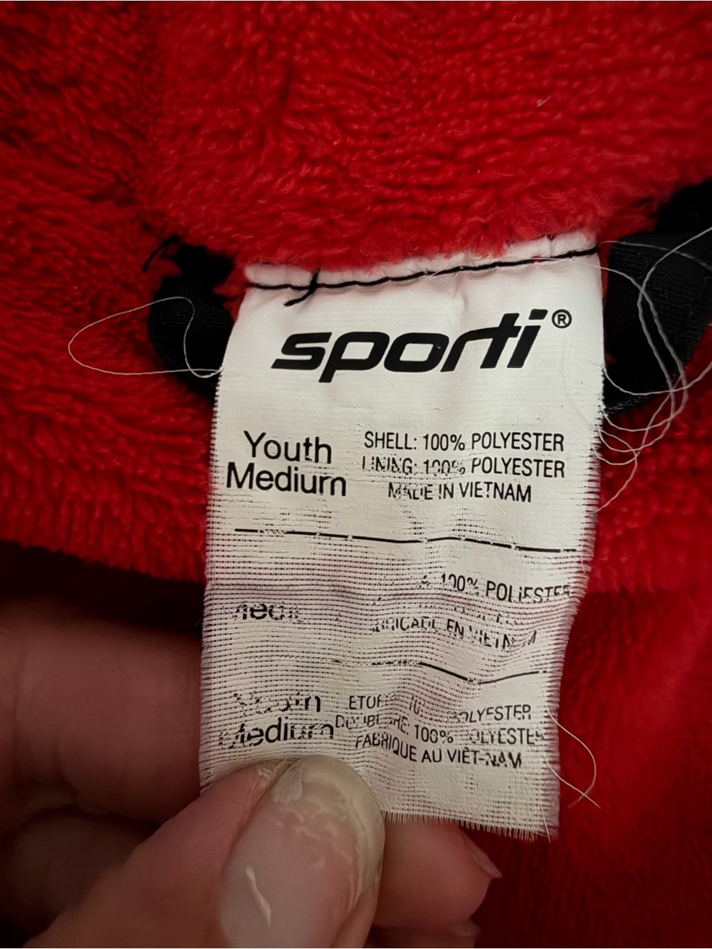 Sporti Black Swim Parka with Red Fleece Lining - Youth Medium - Picture 7 of 7